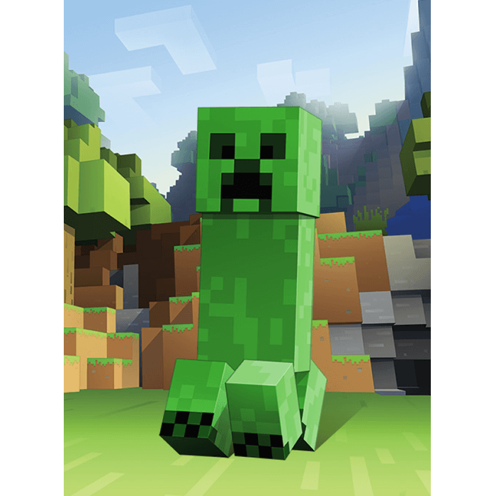 Minecraft Creeper Big Face Stainless Steel Water Bottle with a Straw Lid