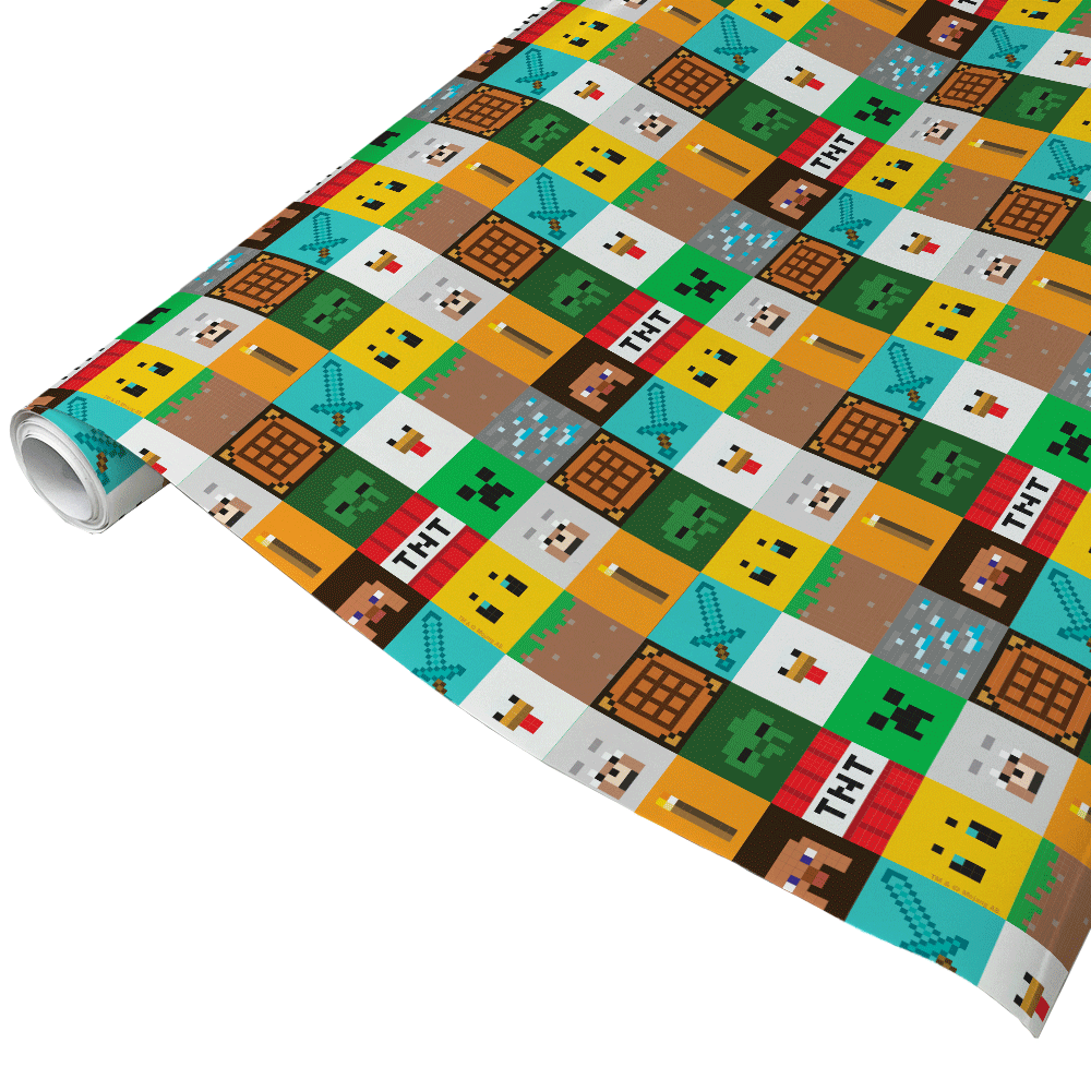 Minecraft Character Checker Gift Wrap | Official Minecraft Shop