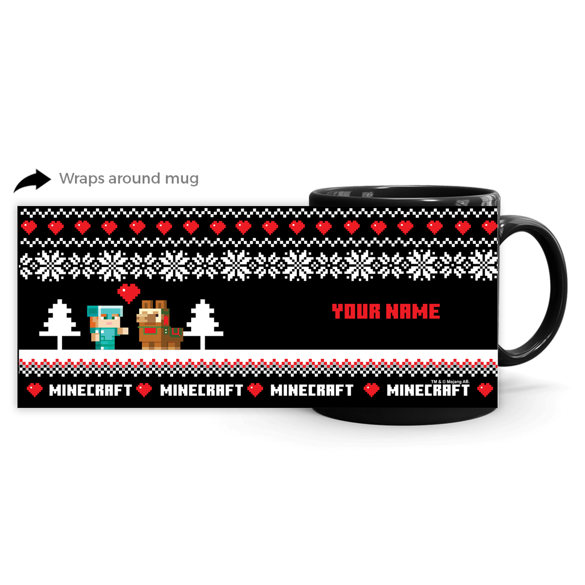Minecraft Llama Sweater Personalized Black Mug | Official Minecraft Shop