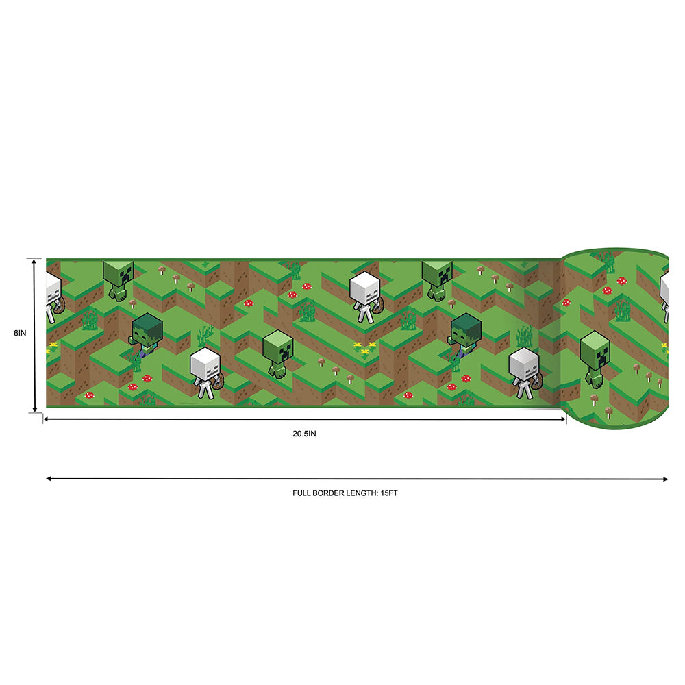 Minecraft Card Border Minecraft Hillside Peel & Stick Border | Official Minecraft Shop