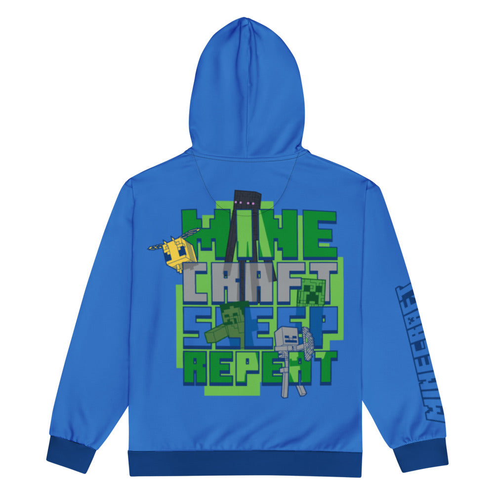 Minecraft Sleep Repeat Unisex Zip-Up Hoodie Official Minecraft Shop