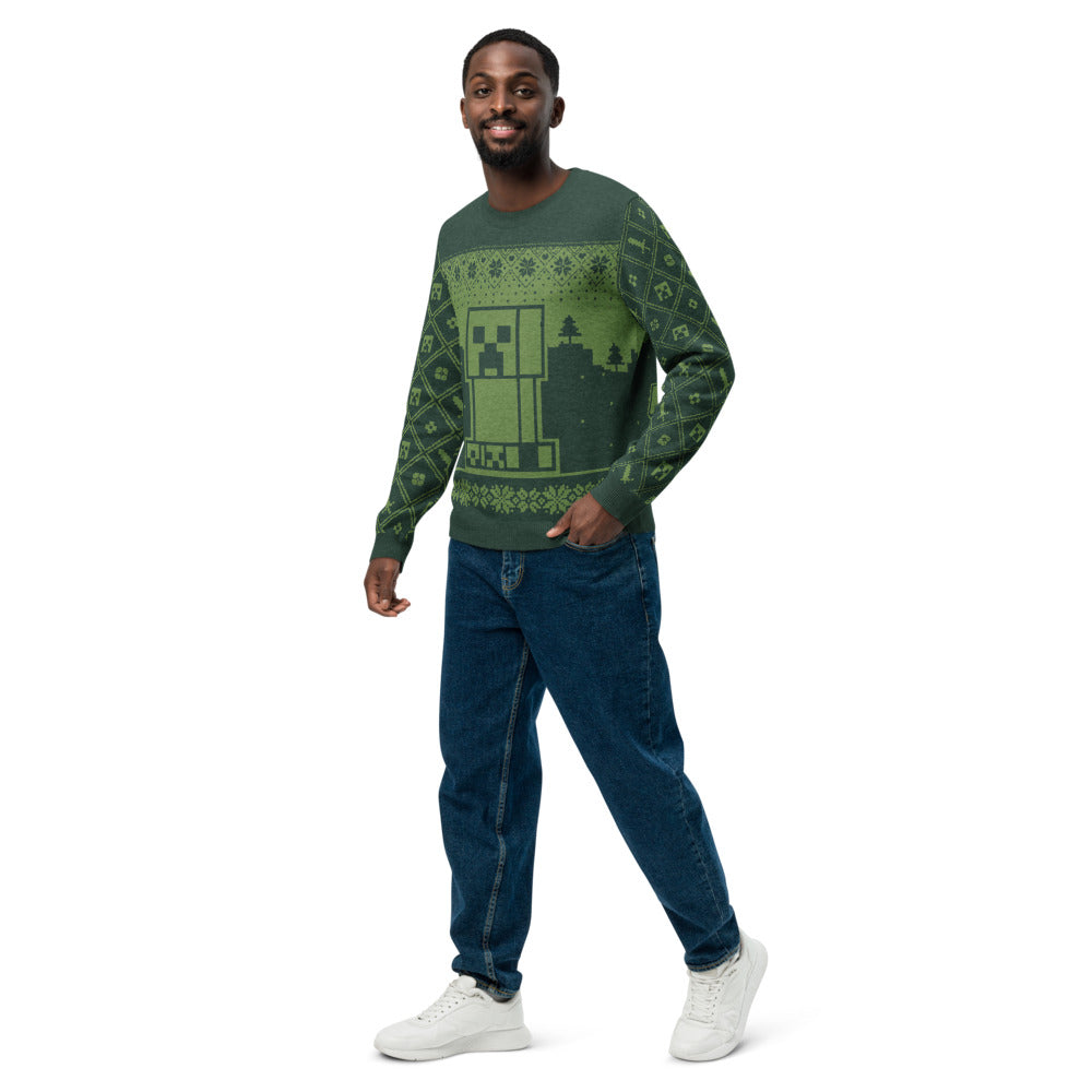 Minecraft Kersttrui voor jongens en tieners, creeper trui met ronde Minecraft Kersttrui voor jongens en tieners, creeper trui met ronde