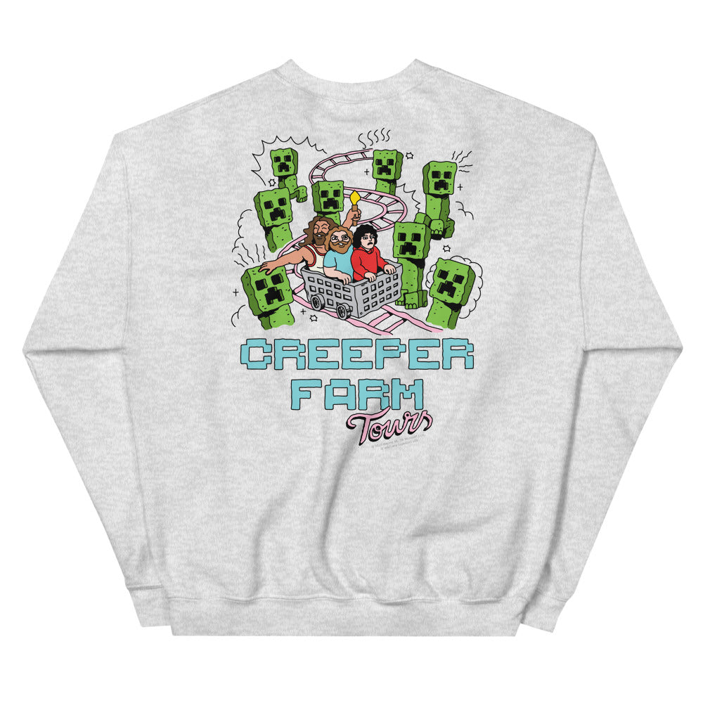 A Minecraft Movie Creeper Farm Tours Adult Crewneck Sweatshirt