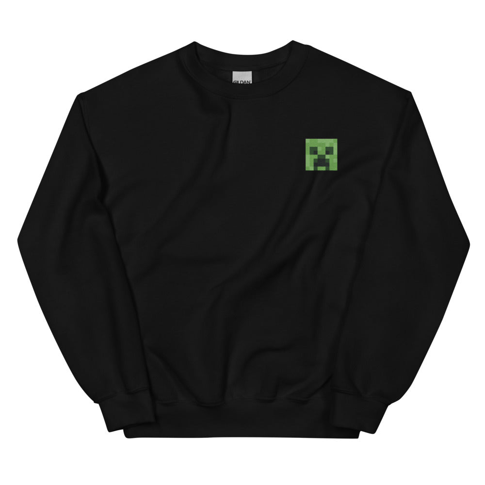 Minecraft Creeper Embroidered Adult Crewneck Sweatshirt | Official