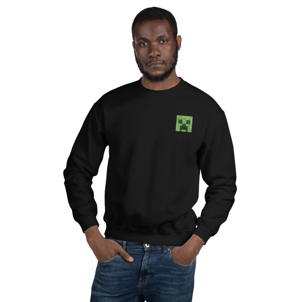 Minecraft Creeper Embroidered Adult Crewneck Sweatshirt | Official