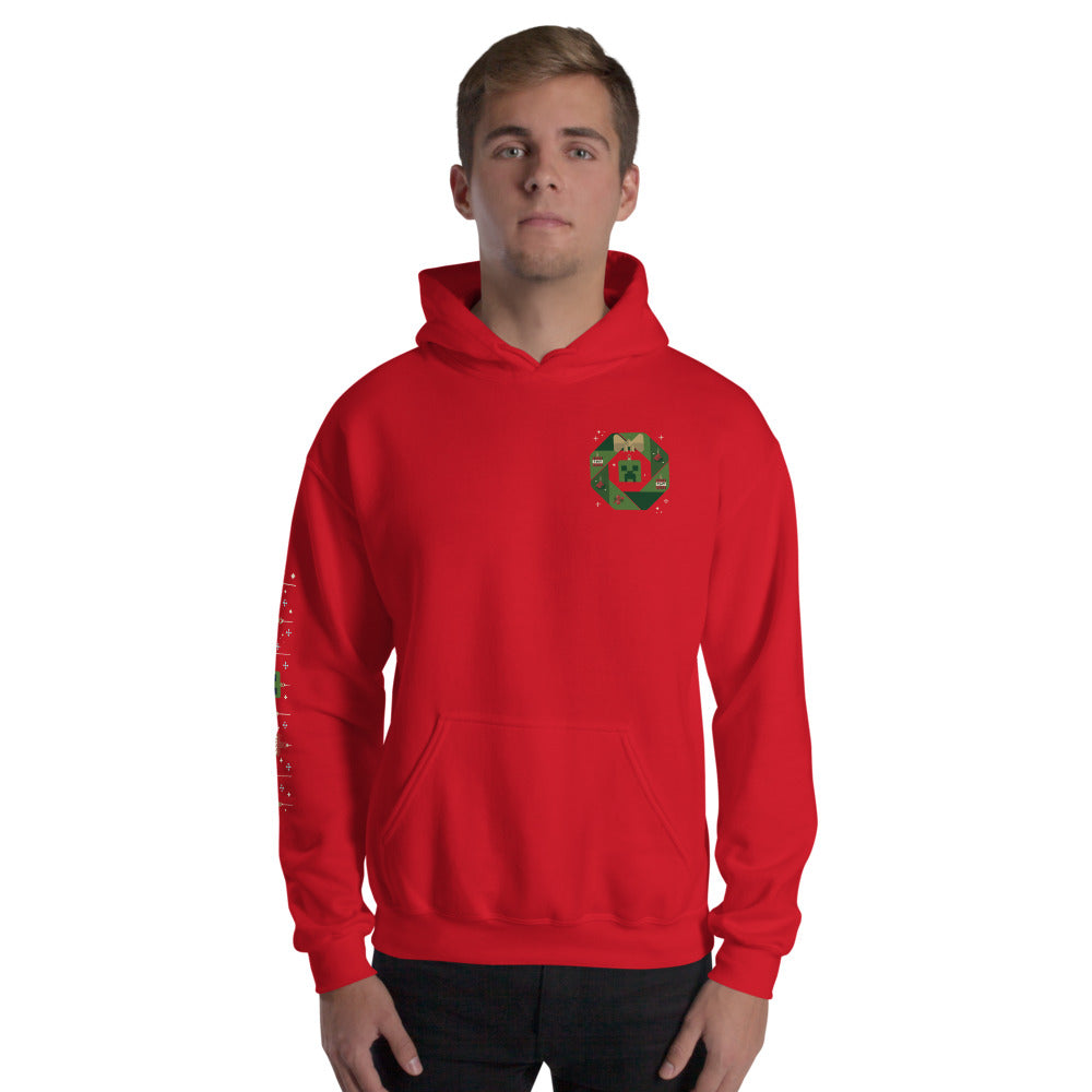 Minecraft Creeper Holiday Wreath Adult Hoodie | Official Minecraft