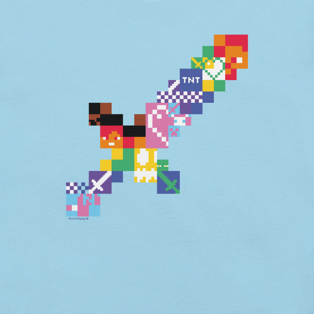 Minecraft T-Shirt Garçons Alex Et Steve Épée - Manches Courtes Noir