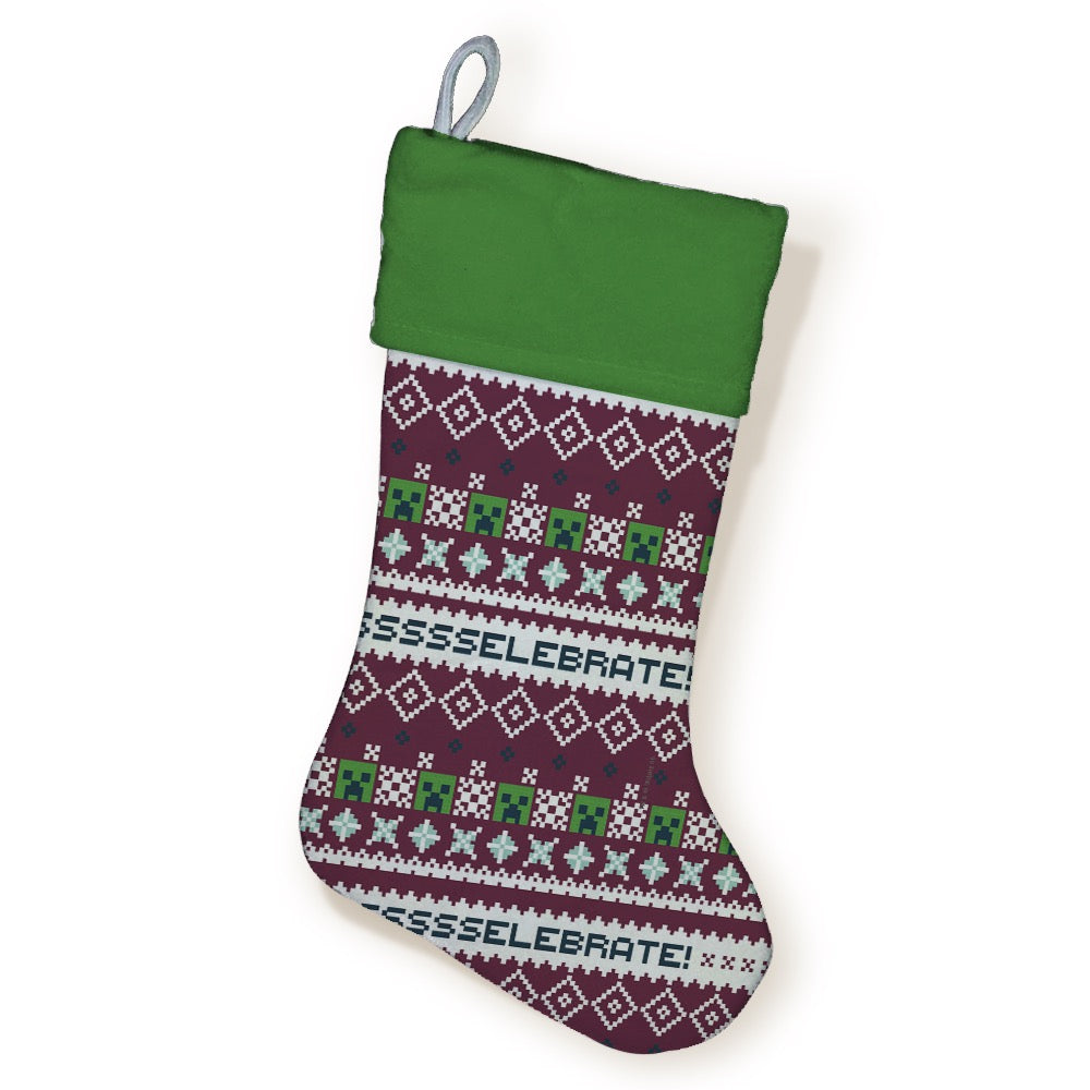 Mindcraft Stocking Minecraft Creeper SSSELEBRATE Stocking | Official Minecraft Shop